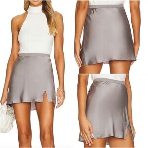 Anine Bing Chrisly Silk Skirt: Ash Violet